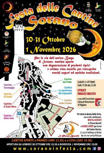 Festa delle Cantine di Sorano 2026: tre giorni tra vino novello, sapori della tradizione 